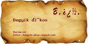 Begyik Ákos névjegykártya